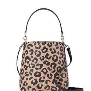 KATE SPADE DARCY LEOPARD PRINT BUCKET BAG